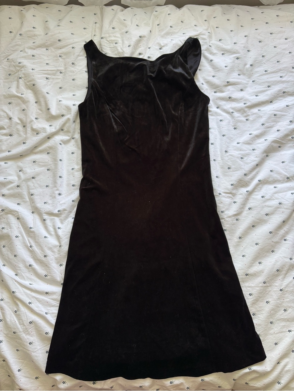 Velvet black mini dress